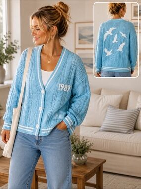 TAYLOR SWIFT 1989 Cardigan Blue Seagull Knit XS/SM Taylor’s Version